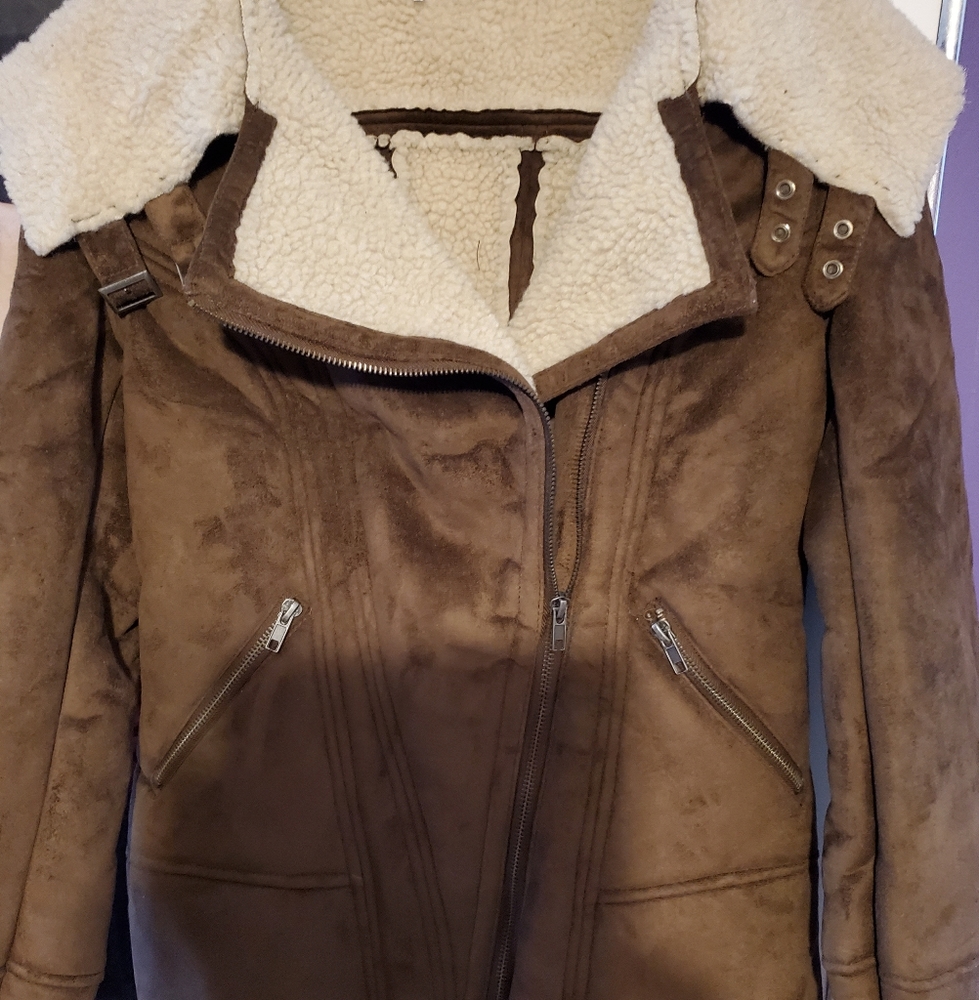 Sparkle & Fade Brown Motorcycle Jacket NEW